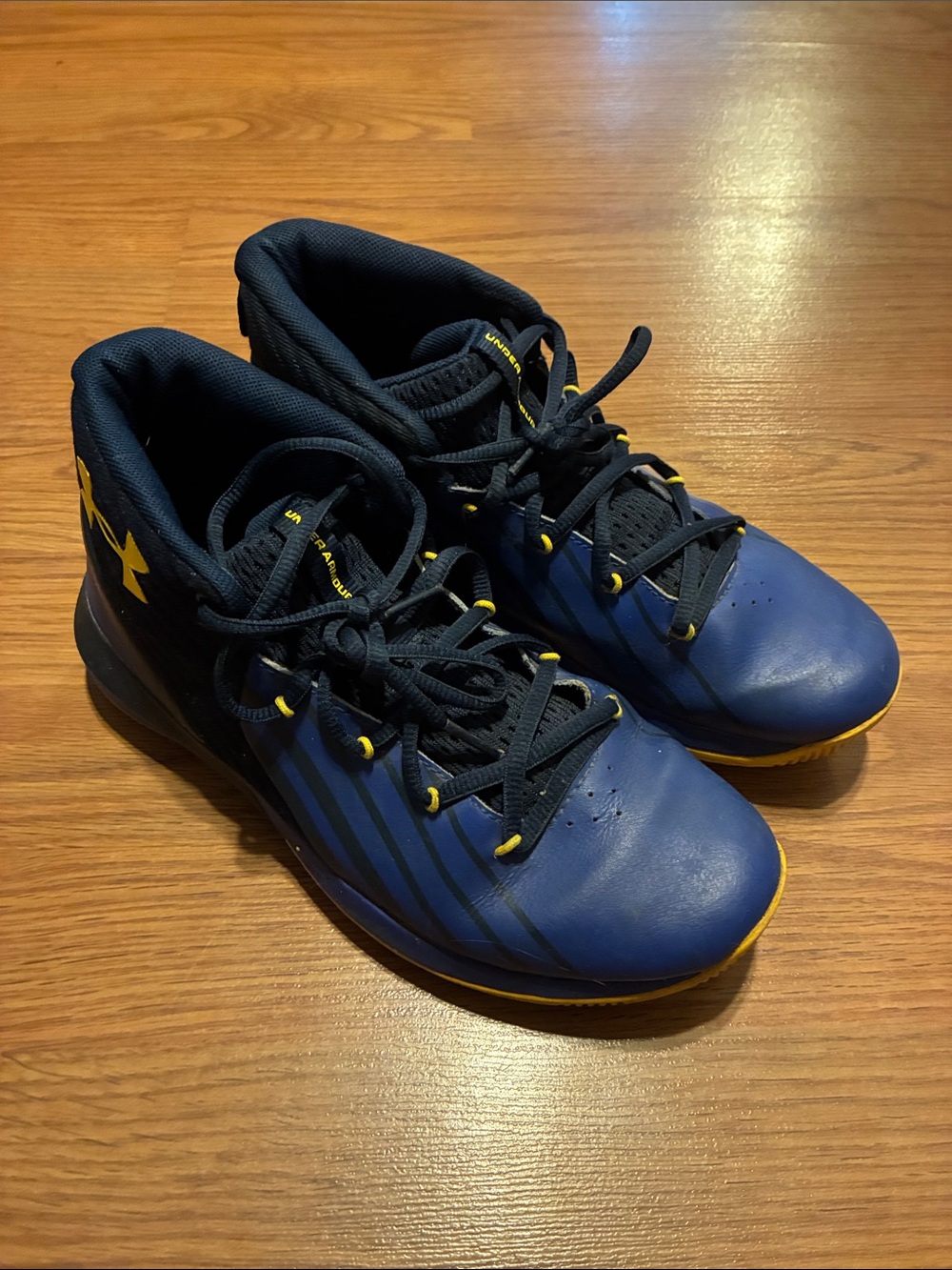 Under Armour Lockdown 3 Blue & Yellow High-Top Basketball Sneakers